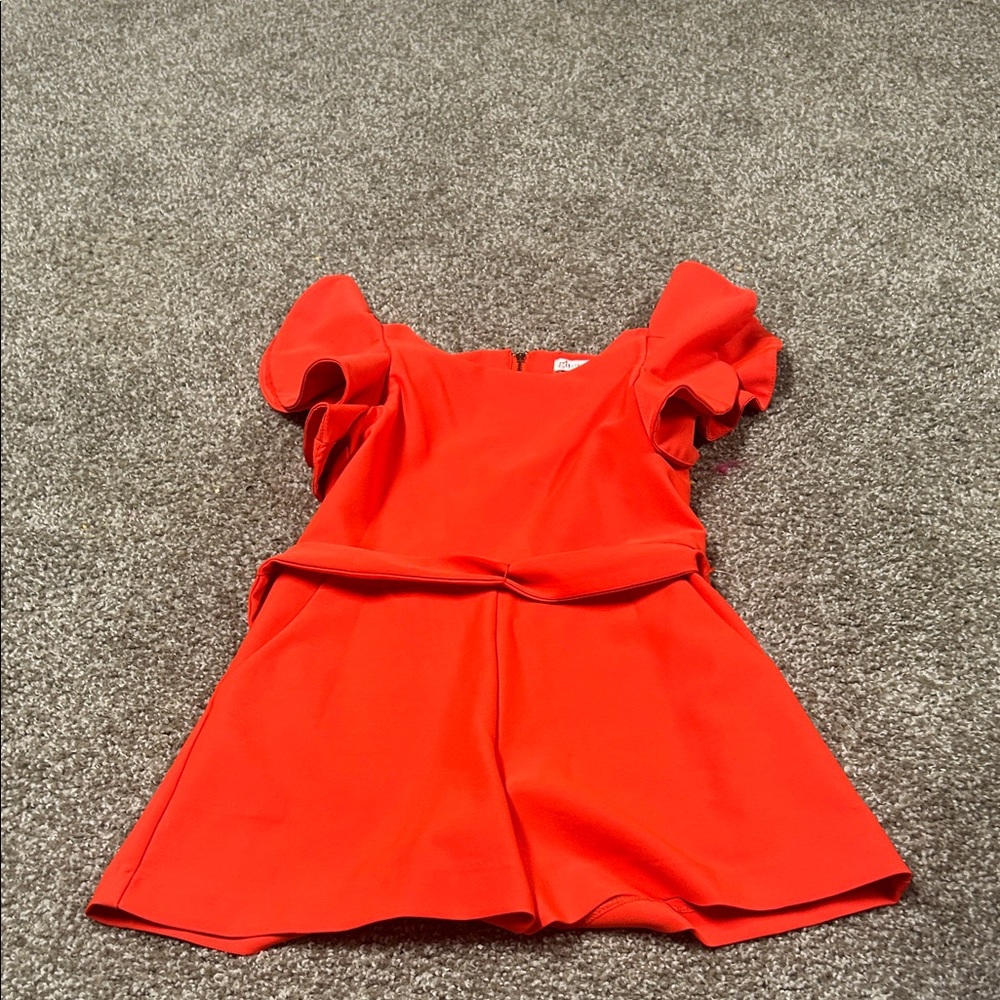 GB girls Red Ruffle Sleeve Dress